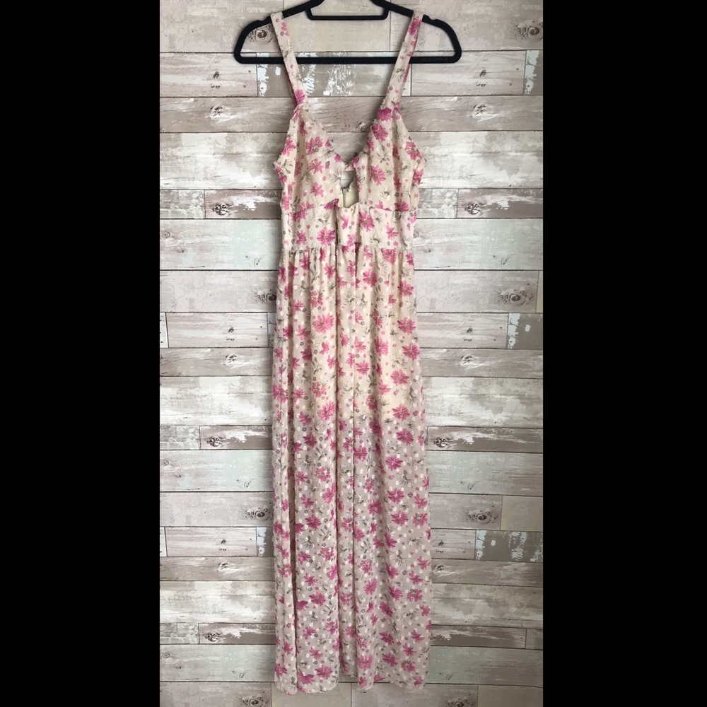 Floral Swiss dot maxi dress